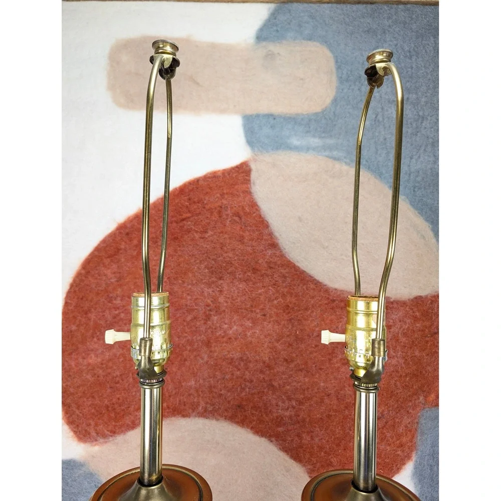Vintage Westwood Industries Brass Stiffel Style Table Lamps Pair Hollywood Glam